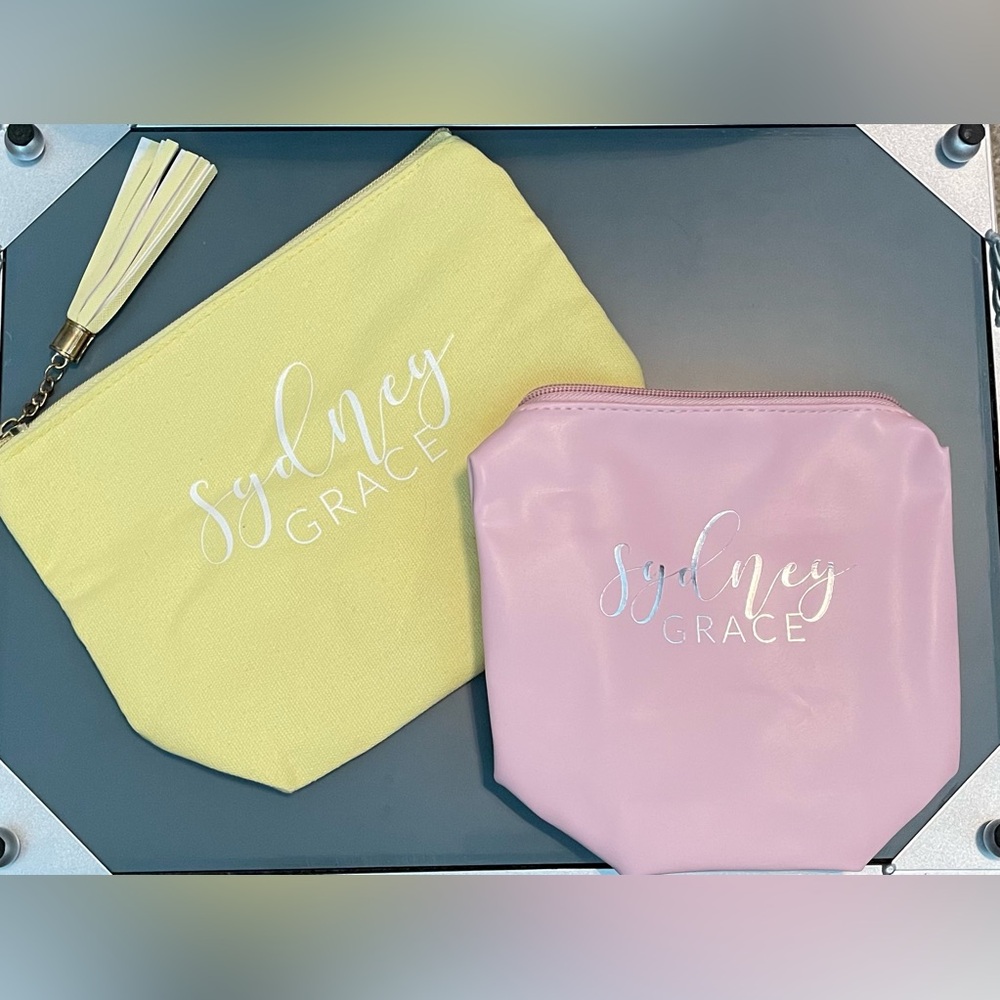 Sydney Grace Yellow and Pink Cosmetic Bags